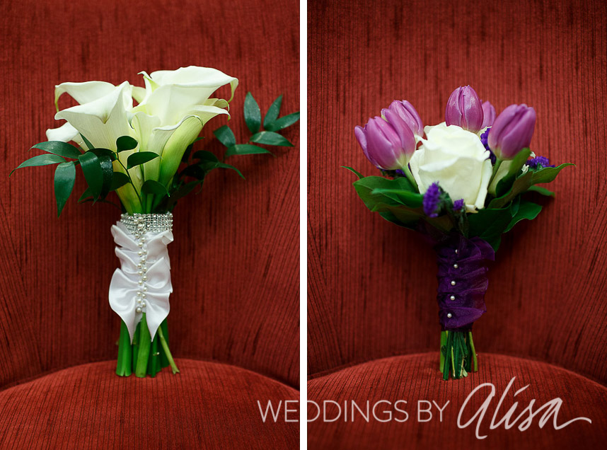 Purple and pink tulips for wedding